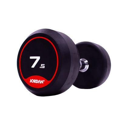 JORDAN Rubber Dumbbells Red (Pairs Of 2.5kg-50kg)