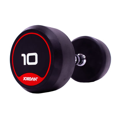 JORDAN Rubber Dumbbells Red (Pairs Of 2.5kg-50kg)