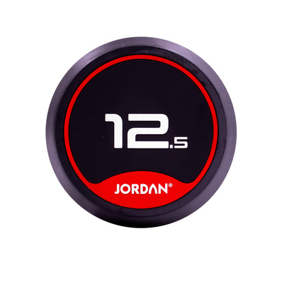 JORDAN Rubber Dumbbells Red (Pairs Of 2.5kg-50kg)