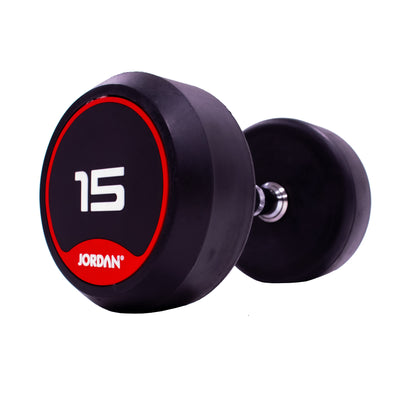 JORDAN Rubber Dumbbells Red (Pairs Of 2.5kg-50kg)