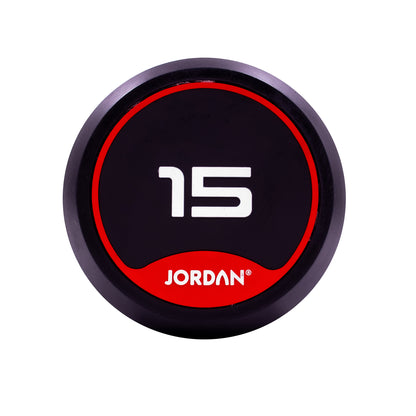 JORDAN Rubber Dumbbells Red (Pairs Of 2.5kg-50kg)