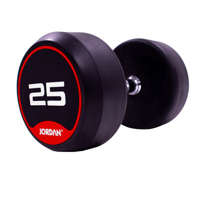 JORDAN Rubber Dumbbells Red (Pairs Of 2.5kg-50kg)