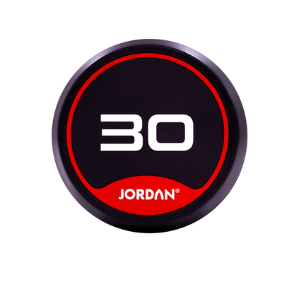 JORDAN Rubber Dumbbells Red (Pairs Of 2.5kg-50kg)