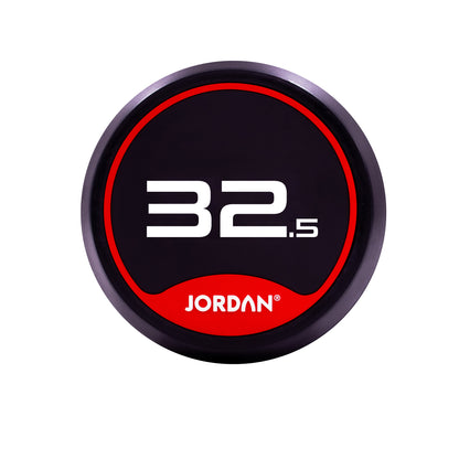 JORDAN Rubber Dumbbells Red (Pairs Of 2.5kg-50kg)