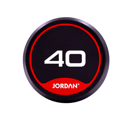 JORDAN Rubber Dumbbells Red (Pairs Of 2.5kg-50kg)