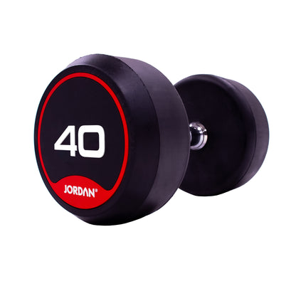 JORDAN Rubber Dumbbells Red (Pairs Of 2.5kg-50kg)