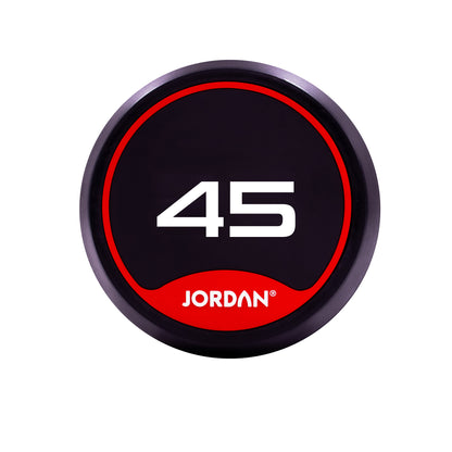 JORDAN Rubber Dumbbells Red (Pairs Of 2.5kg-50kg)