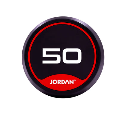 JORDAN Rubber Dumbbells Red (Pairs Of 2.5kg-50kg)